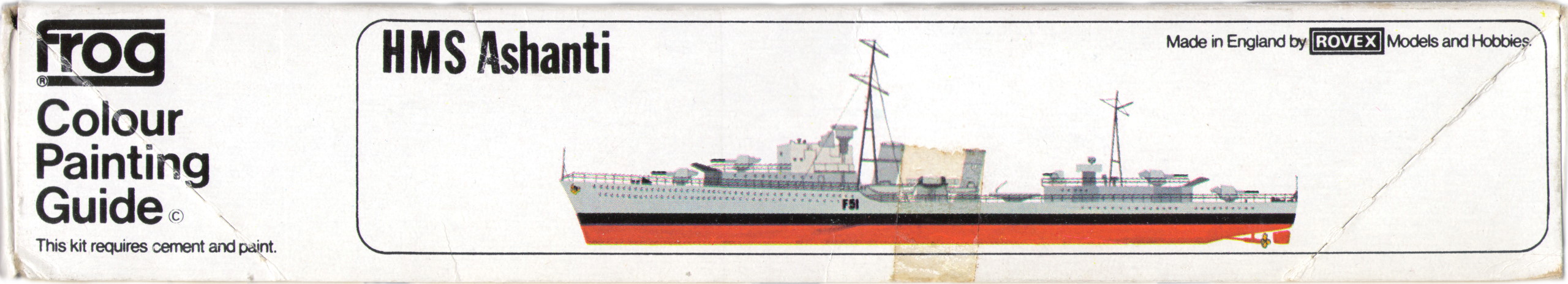 FROG F123 HMS Ashanti destroyer, Rovex Models&Hobbies Ltd, 1975